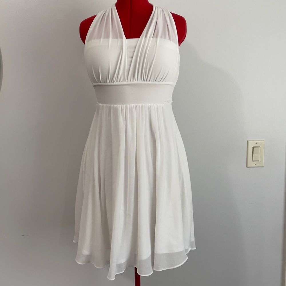 White House Black Market White One-Shoulder Flowy Cocktail Dress